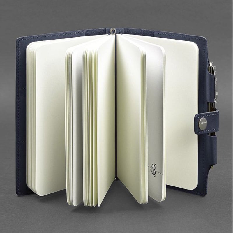 Блокнот в кожаной обложке SoftBook Navy Blue Leather