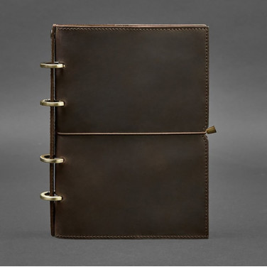 Блокнот в кожаной обложке Dark Сhocolate Brown Leather