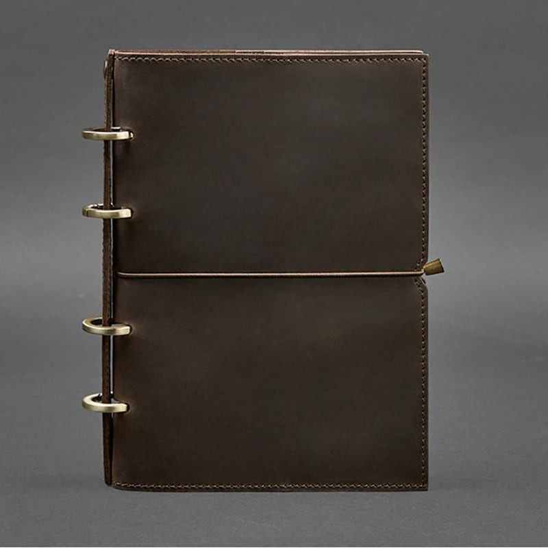 Блокнот в кожаной обложке Dark Сhocolate Brown Leather