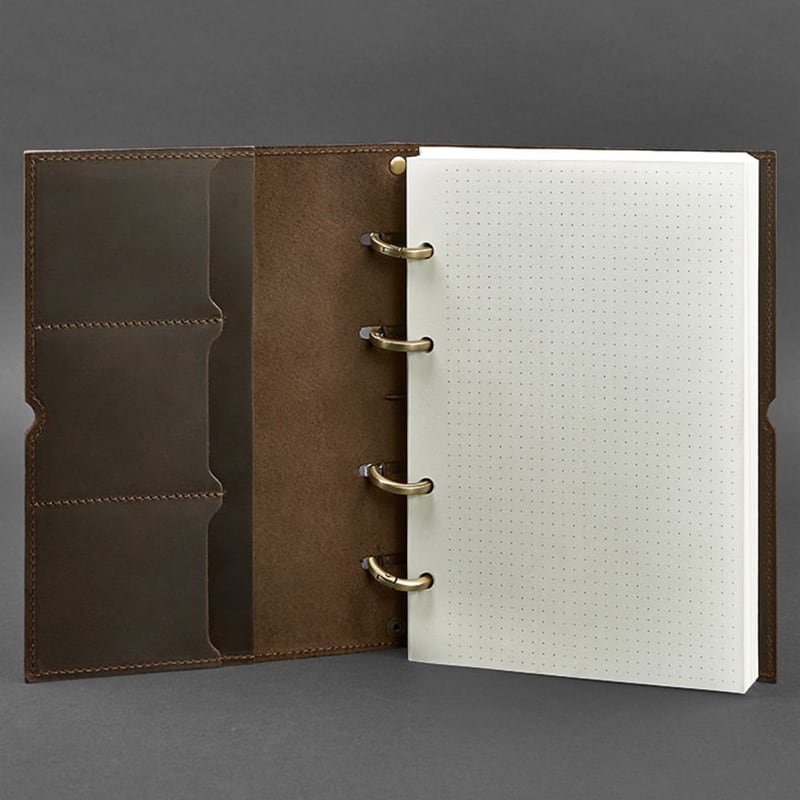Блокнот в кожаной обложке Dark Сhocolate Brown Leather