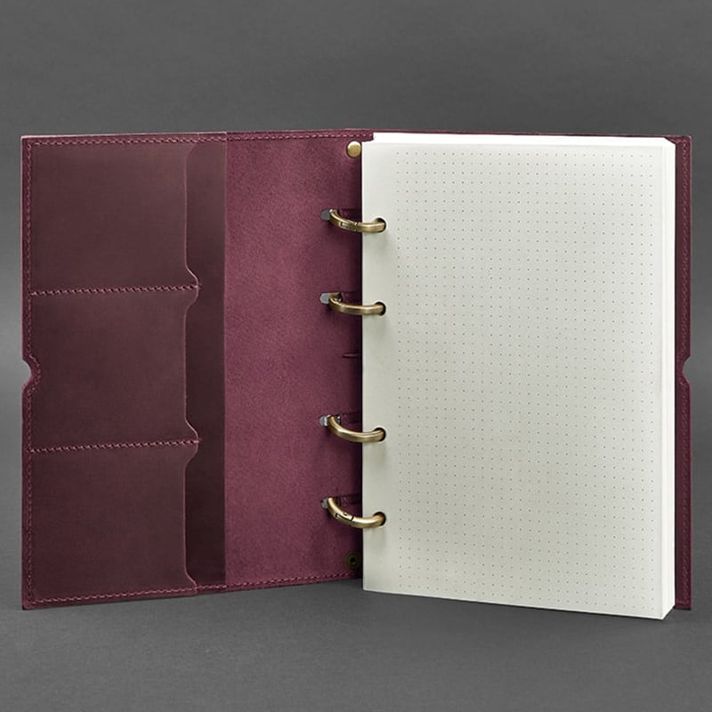 Щоденник в шкіряній обкладинці Grape Bordeaux Leather