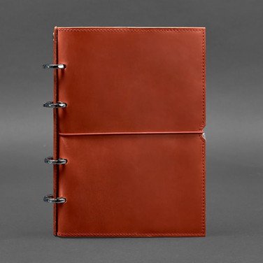 Кожаный блокнот на кольцах Coral Brown Leather
