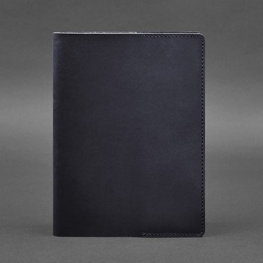 Обложка кожаная для блокнота Navy Blue Leather