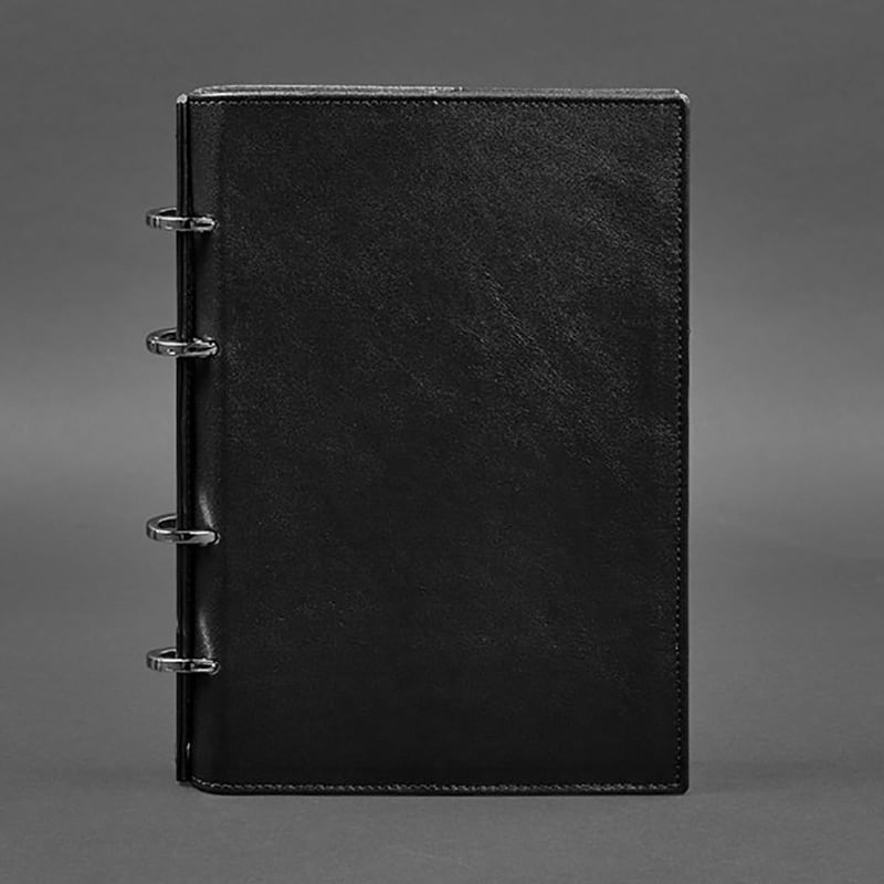 Кожаный блокнот на кольцах Krust Black Leather