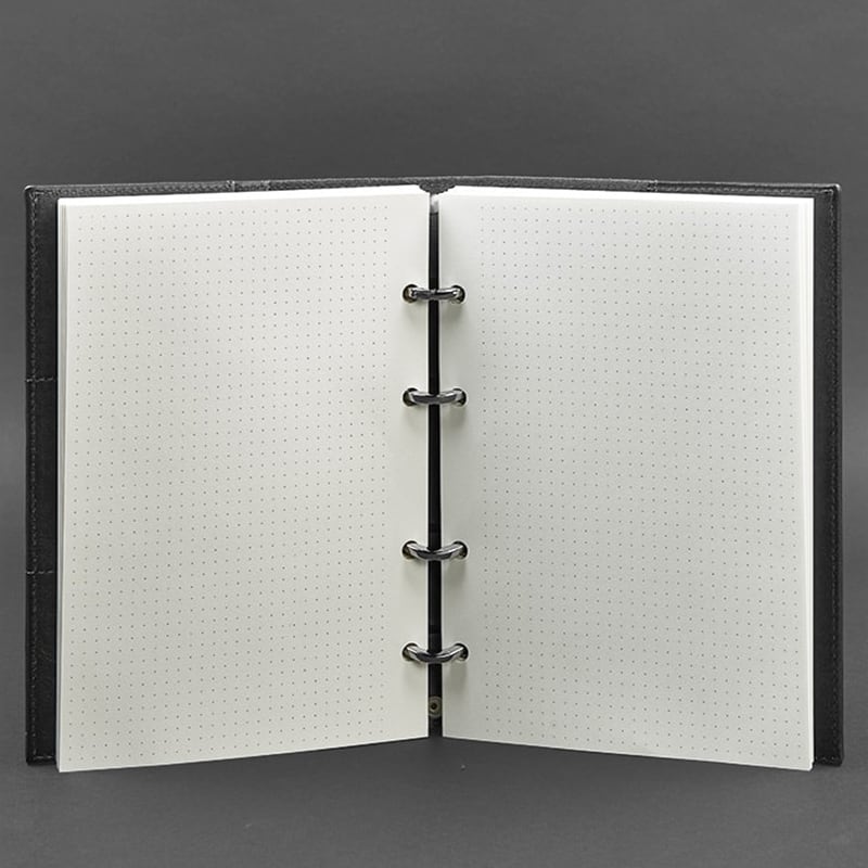Блокнот Шкіряний А5 на кільцях Notebook Вlack Leather