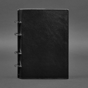 Кожаный блокнот на кольцах Krust Black Leather