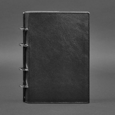 Блокнот кожаный А5 на кольцах Notebook Вlack Leather
