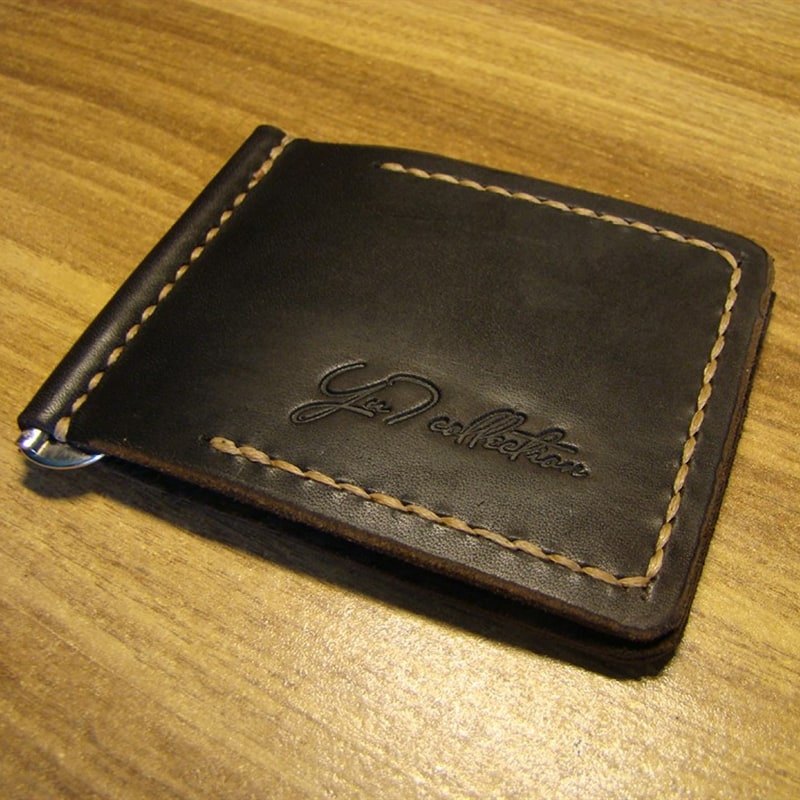 Зажим для купюр кожаный Wallet Brown Leather