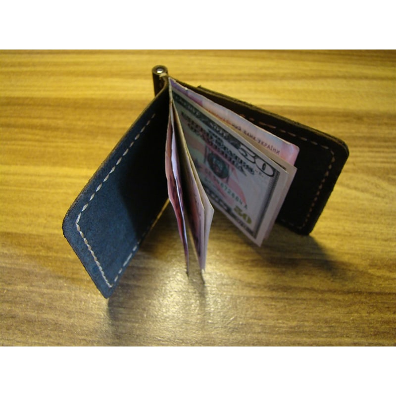 Зажим для купюр кожаный Wallet Brown Leather