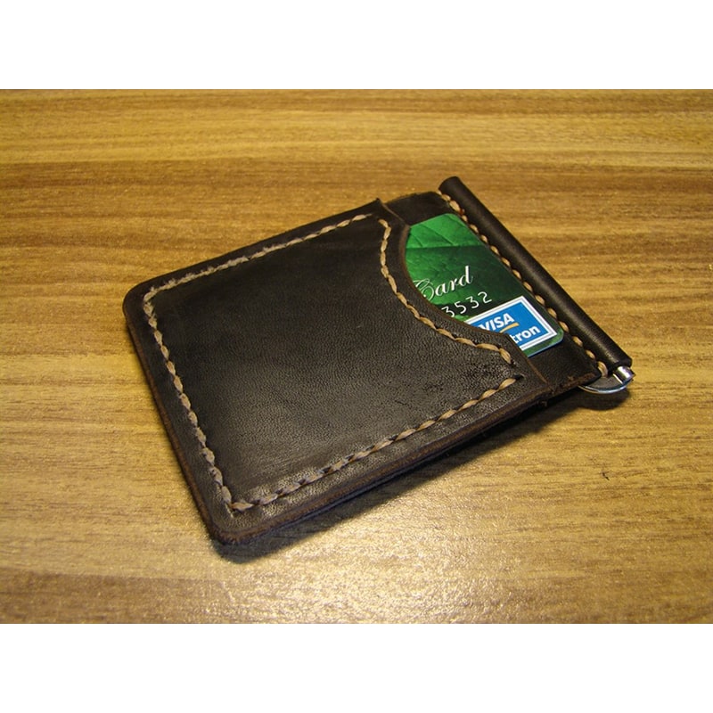 Зажим для купюр кожаный Wallet Brown Leather