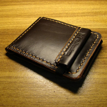 Кошелек мужской с зажимом Wallet Brown Leather
