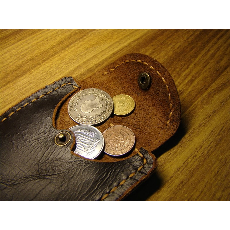 Гаманець чоловічий з затиском Brown Leather Wallet