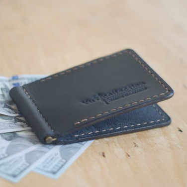 Кошелек мужской с зажимом Wallet Black Leather