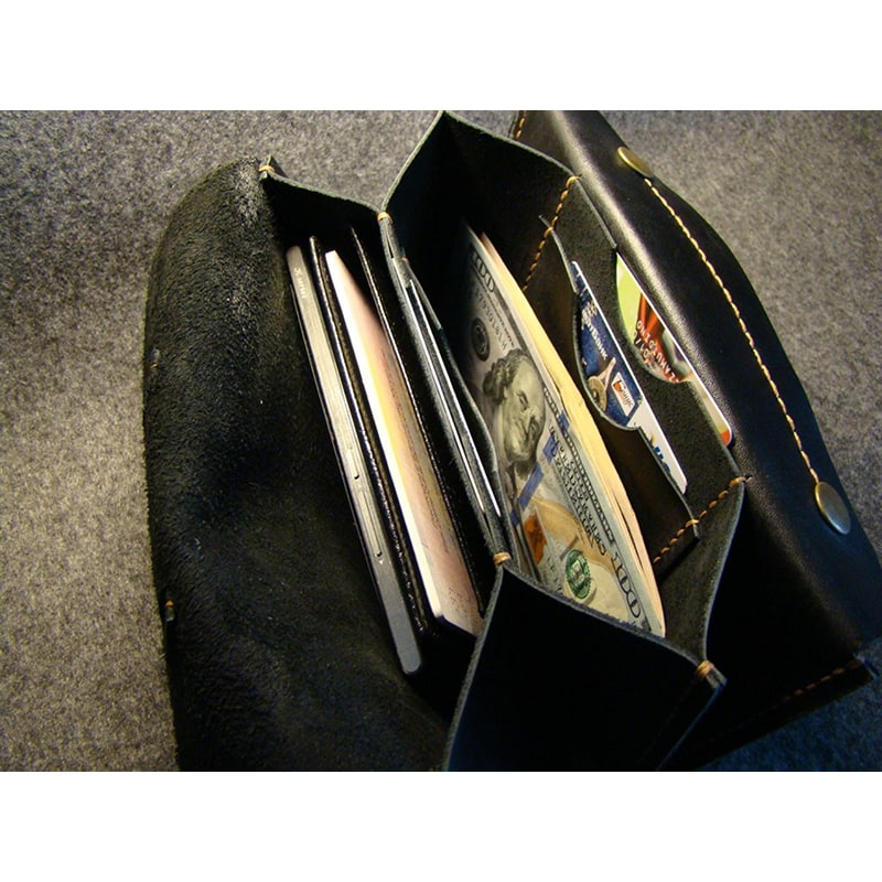 Чоловічий клатч шкіряний Clutch Black Leather