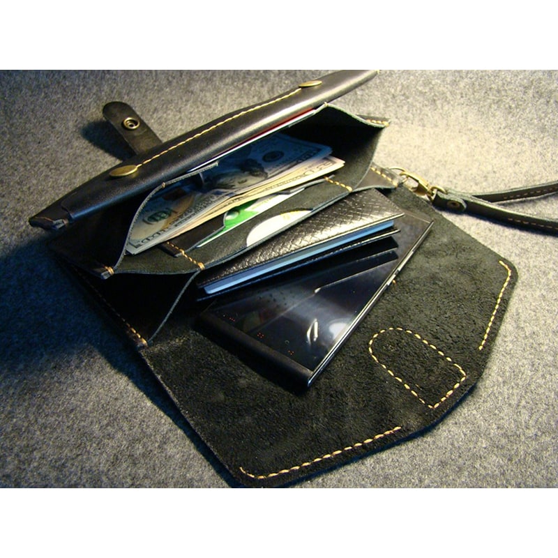 Чоловічий клатч шкіряний Clutch Black Leather