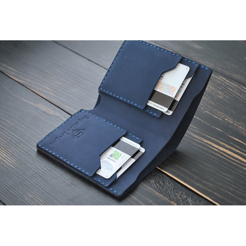 Гаманець чоловічий Purse Sapphire blue leather
