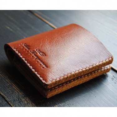 Кошелек мужской кожаный Purse Cinnabar brown leather