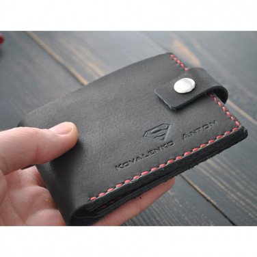 Чоловіче шкіряне портмоне Purse Style black leather