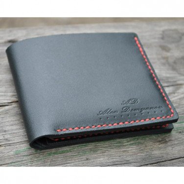 Чоловічий гаманець Purse Contrast black leather