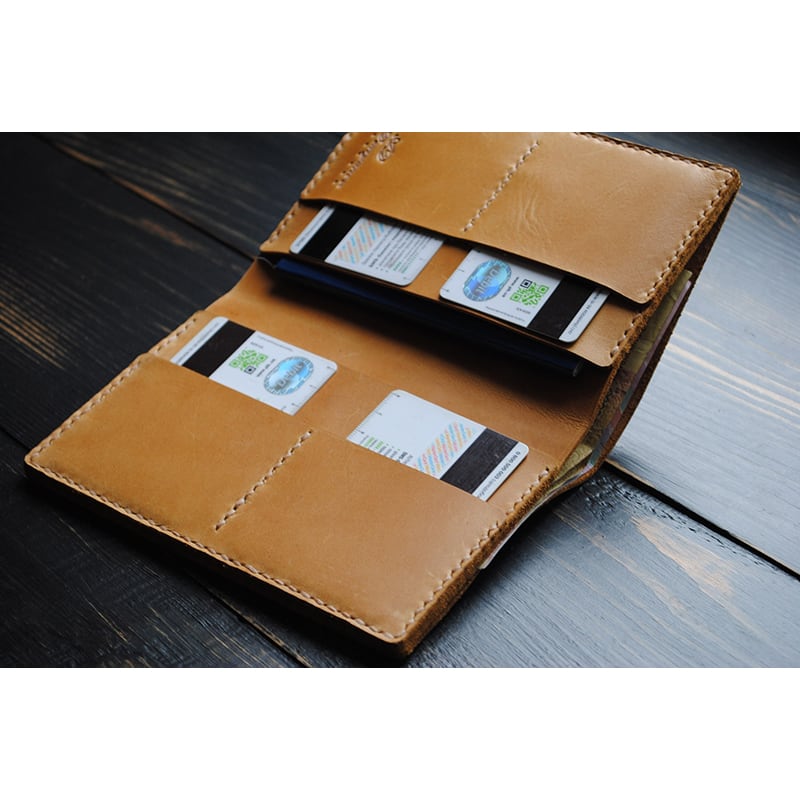 шкіряне Портмоне чоловіче Purse Tobacco brown leather