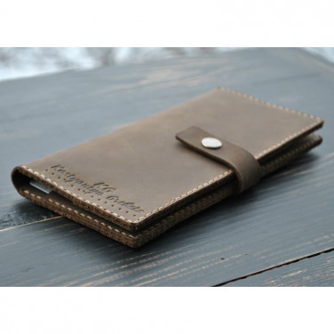Мужской кожаный кошелек Wallet Terracotta brown leather