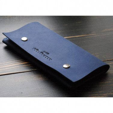Гаманець чоловічий шкіряний Purse Navy blue leather