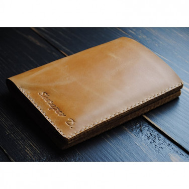 Портмоне кожаное мужское Purse Tobacco brown leather
