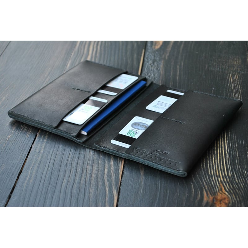 Гаманець шкіряний чоловічий Purse Ergonomic black leather