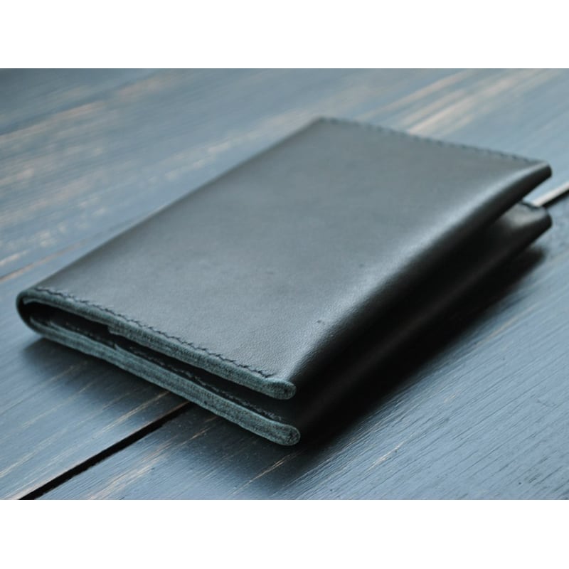 Кошелек кожаный мужской Purse Ergonomic black leather