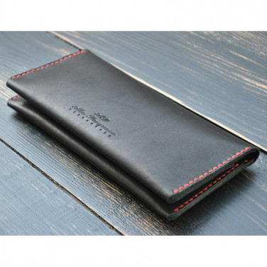 Кошелек мужской кожаный Purse Contrast black leather