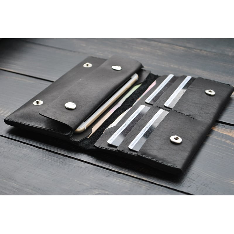 шкіряне Портмоне чоловіче Purse Functional black leather