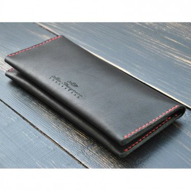 Гаманець чоловічий шкіряний Purse Contrast black leather