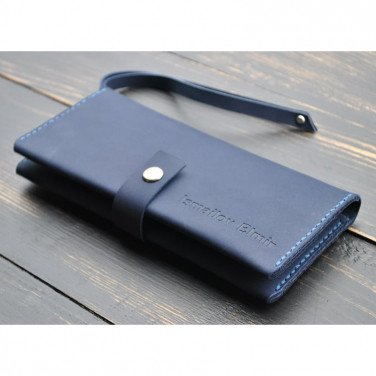 Кошелек мужской Clutch Exclusive blue leather