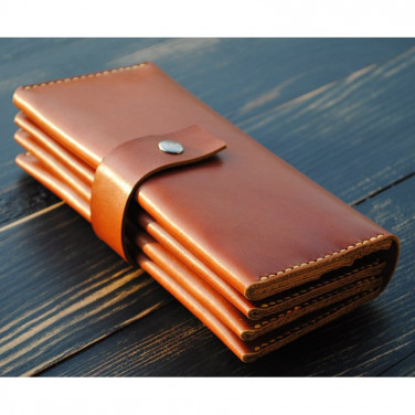 Мужской кошелек Clutch Tangerine brown leather