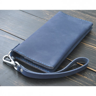 Гаманець шкіряний Clutch Corundum blue leather