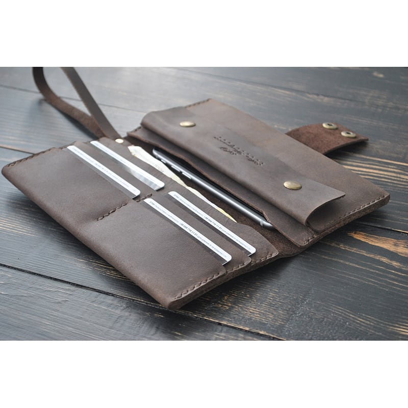 Гаманець шкіряний чоловічий Clutch Terracotta brown leather