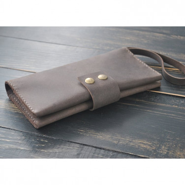 Кошелек кожаный мужской Clutch Terracotta brown leather