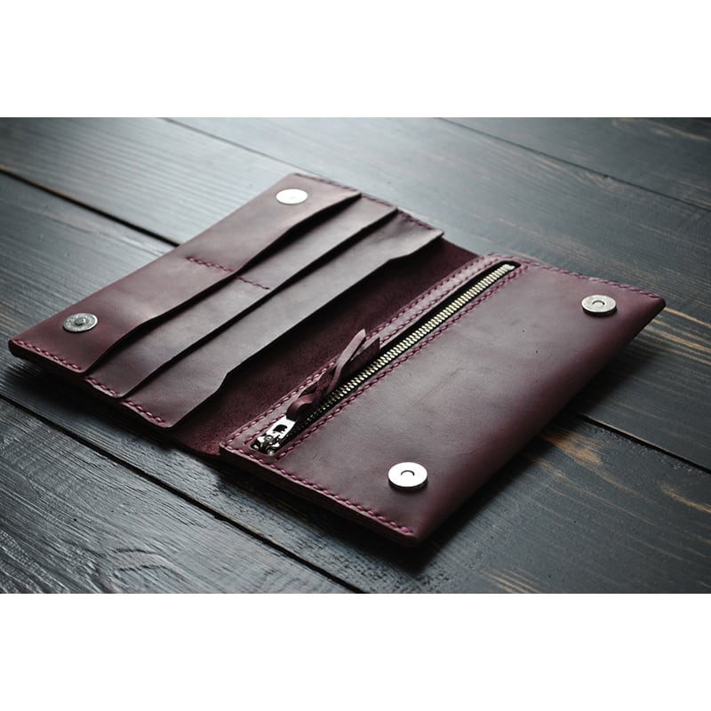 Портмоне чоловіче шкіряне Purse Burgundy vinous leather