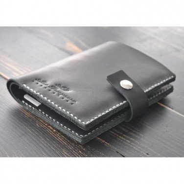 Мужской кошелек кожаный Purse Рractical black leather