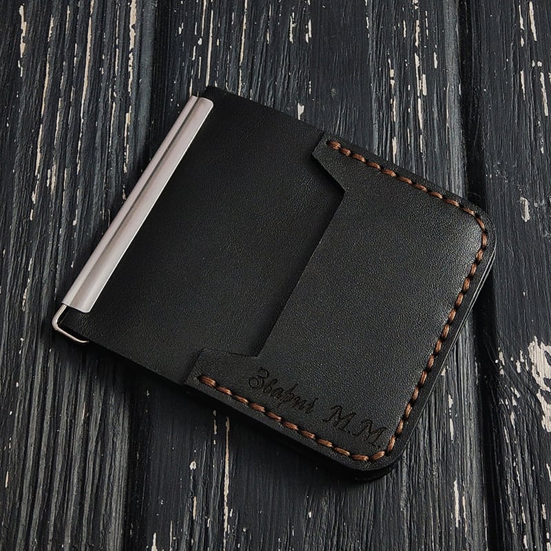 Зажим для денег Money Сlip Classic black leather