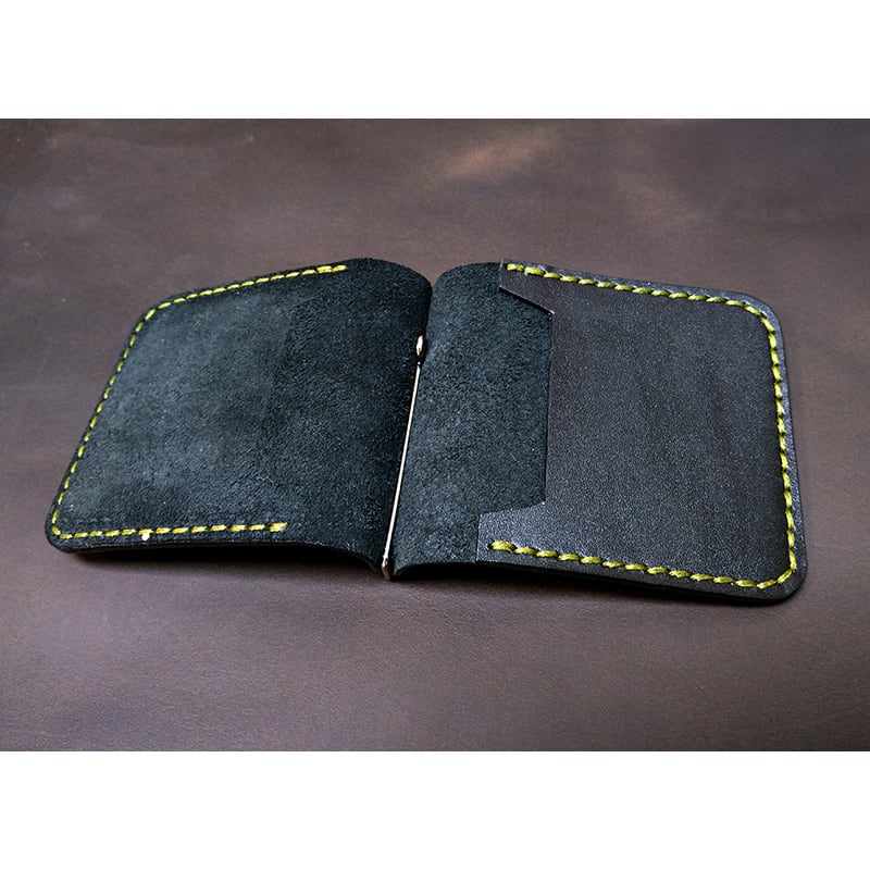 Затиск для грошей Money Сlip Luxury black leather