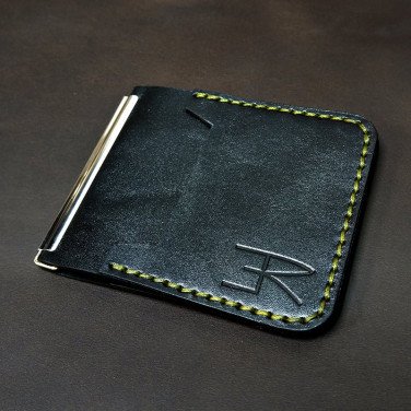 Зажим для денег Money Сlip Luxury black leather