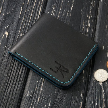 Мужской кошелек Purse Сompact black leather