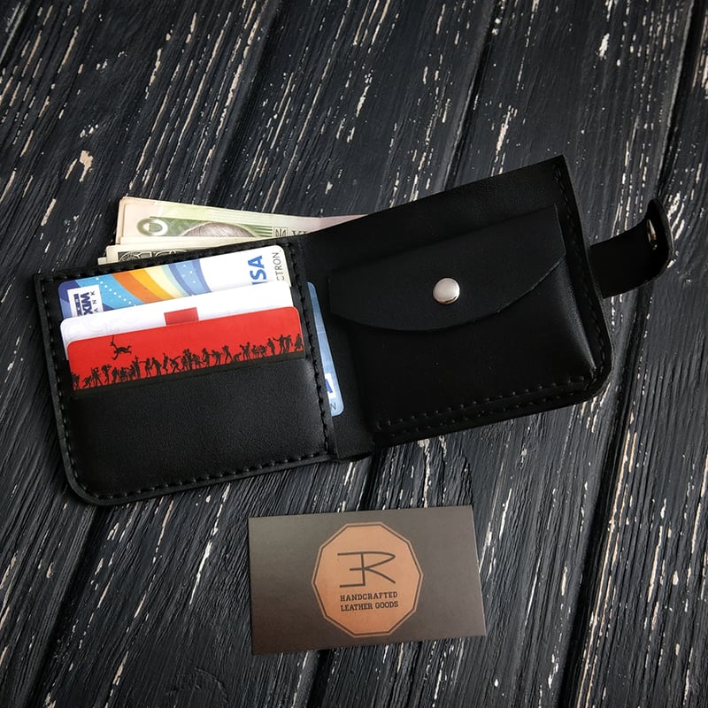 Шкіряний гаманець Purse Ergonomic black leather