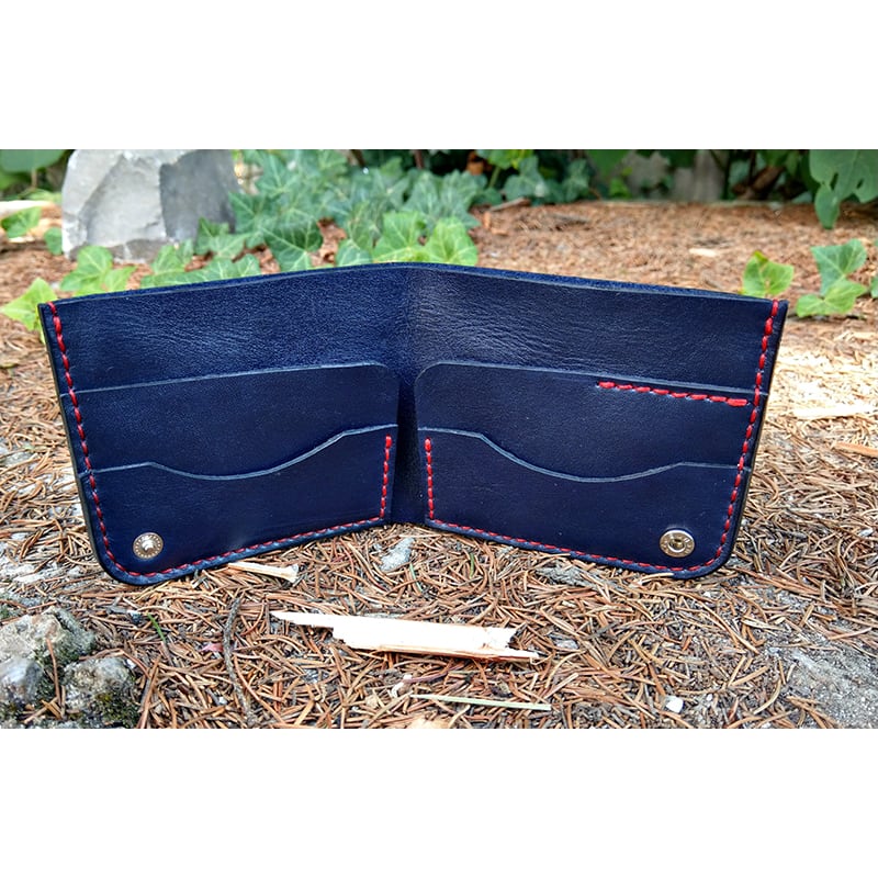 Шкіряний гаманець Purse Navy blue leather