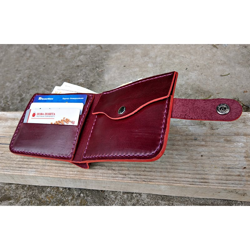 Шкіряний гаманець Purse Bordeaux vinic leather