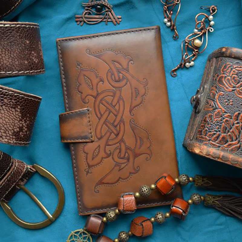 Чоловічий гаманець Purse Celtic brown leather