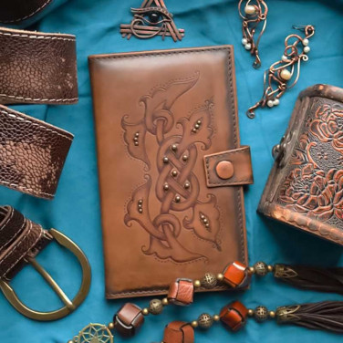 Чоловічий гаманець Purse Celtic brown leather