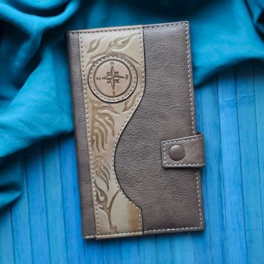 Мужской кошелек Purse Wind Rose brown leather