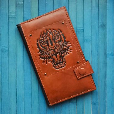 Мужское портмоне Purse Tiger brown leather